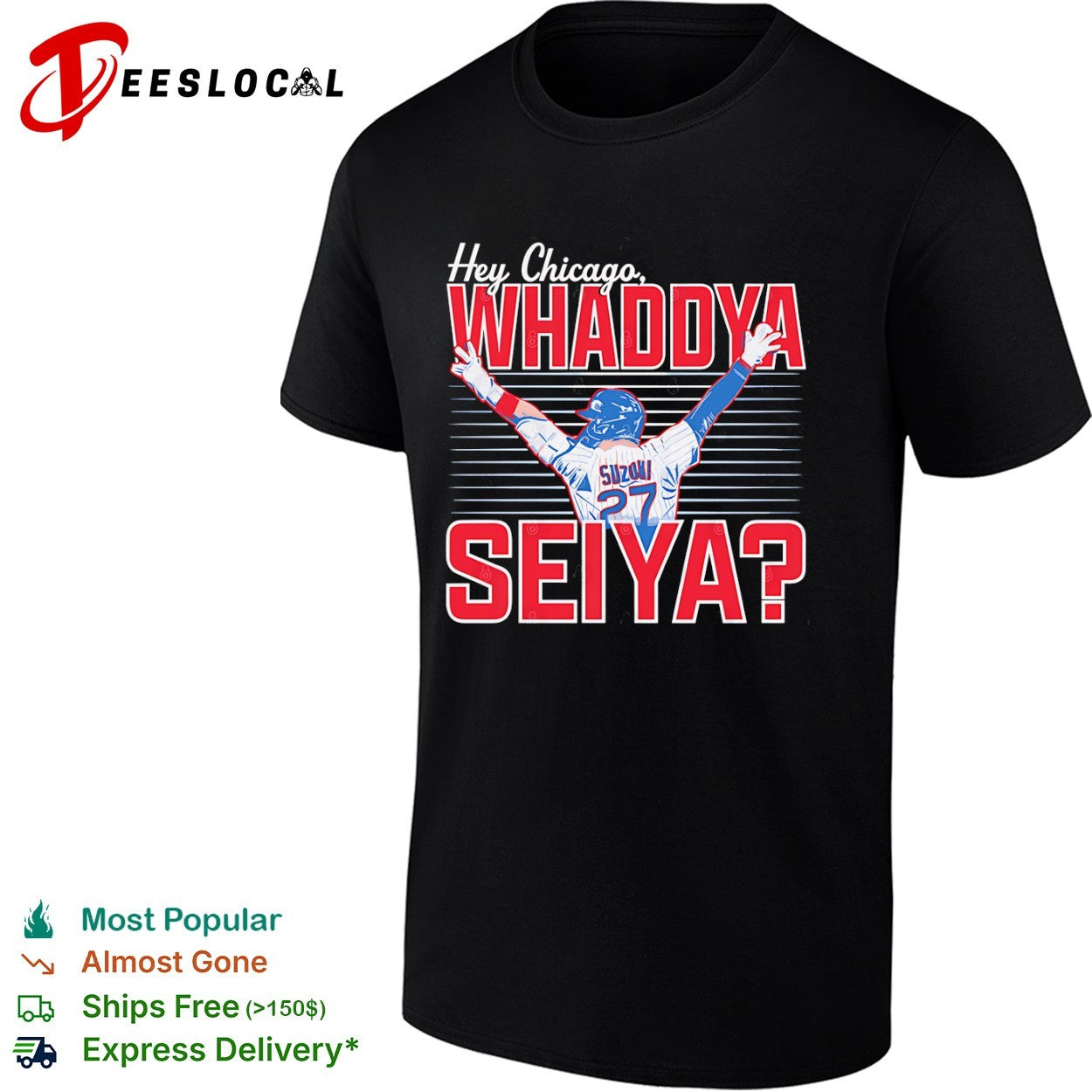 Seiya Suzuki Chicago Cubs hey whaddya player back shirt