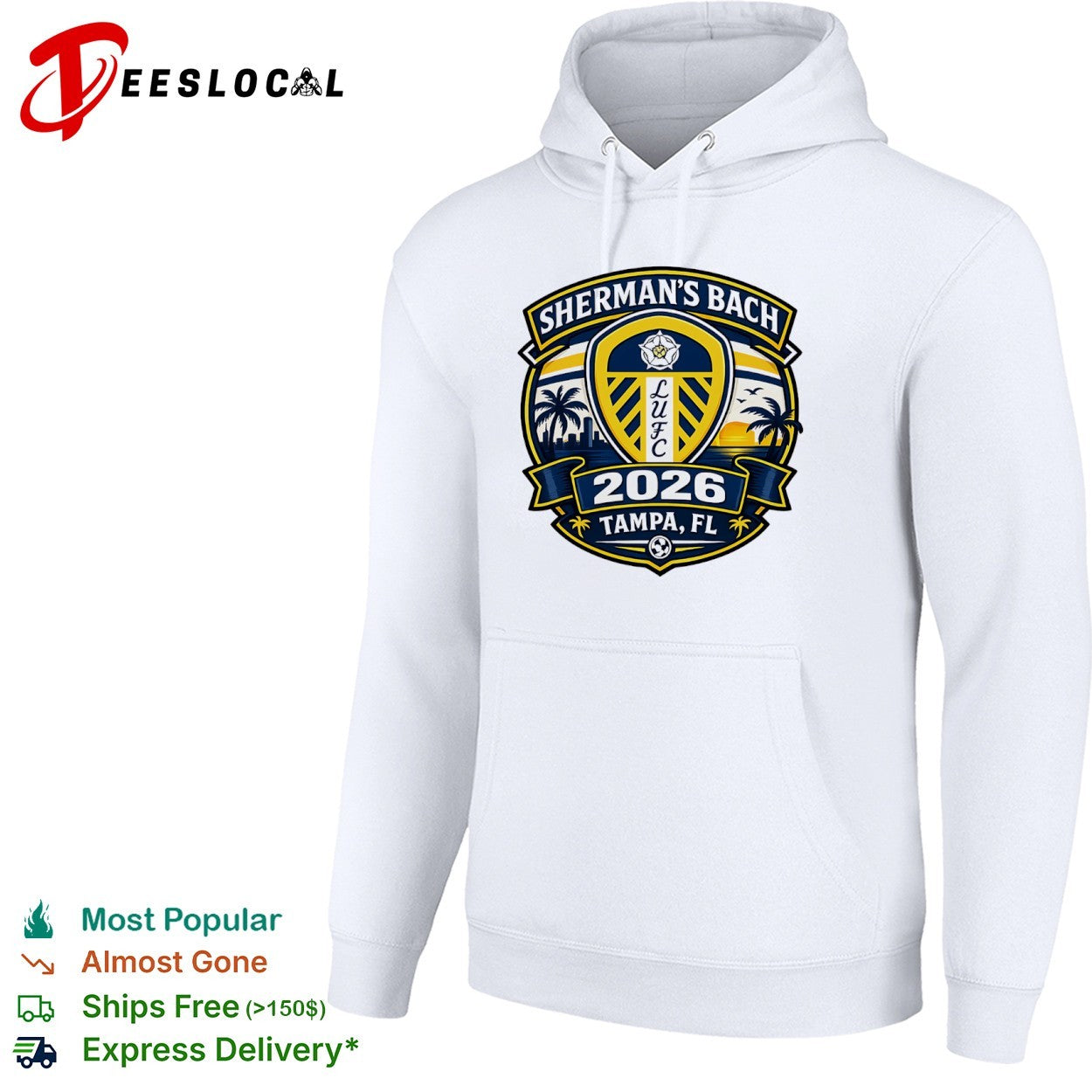 Shermans Bach LUFC 2026 Tampa FL Leeds United Football Club Parody Soccer Shirt