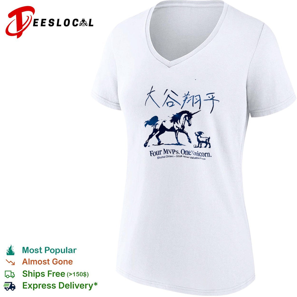 Shohei Ohtani Los Angeles Dodgers MLB Four MVPs One Unicorn shirt