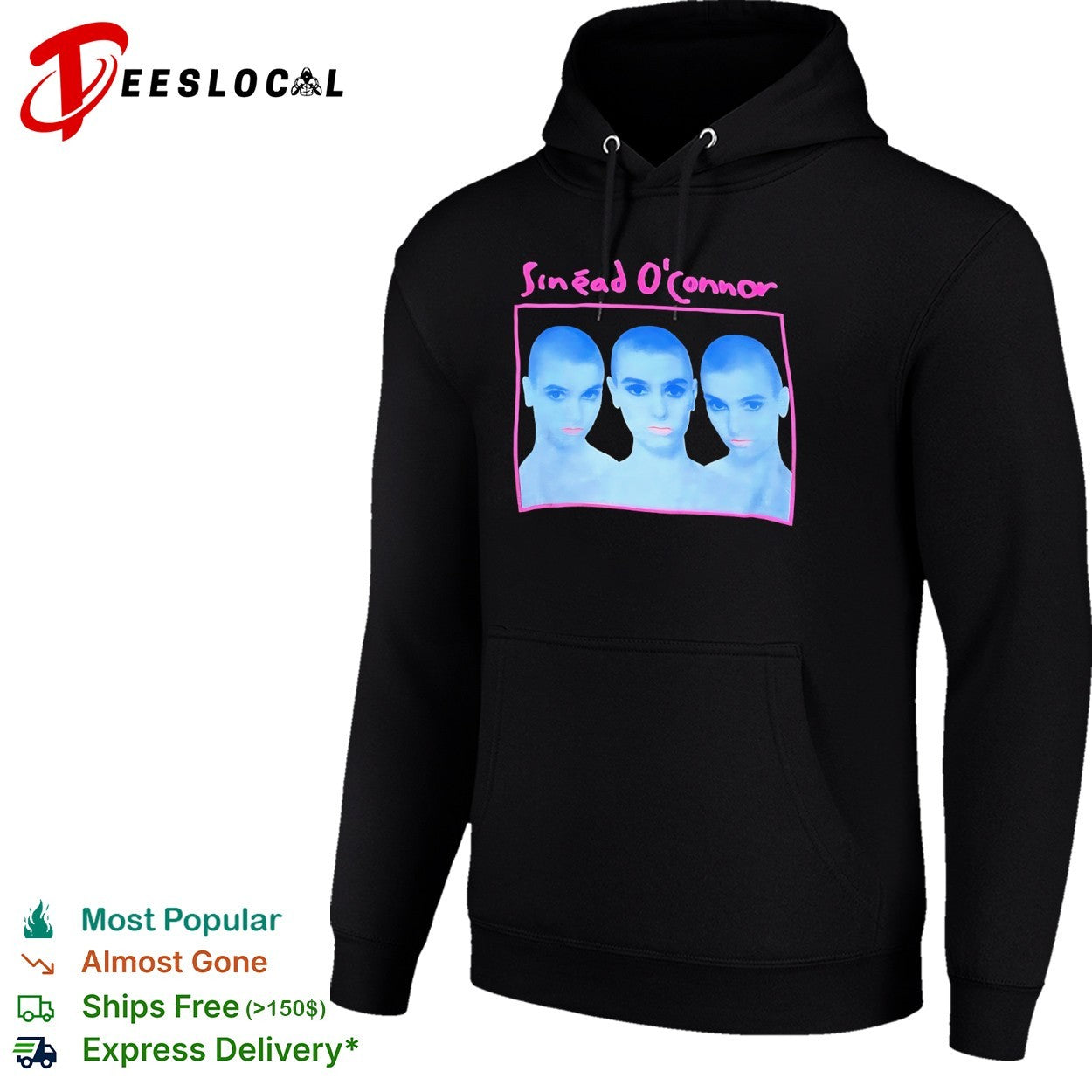 Sinead Oconnor triple portrait iconic musician 90s shirt