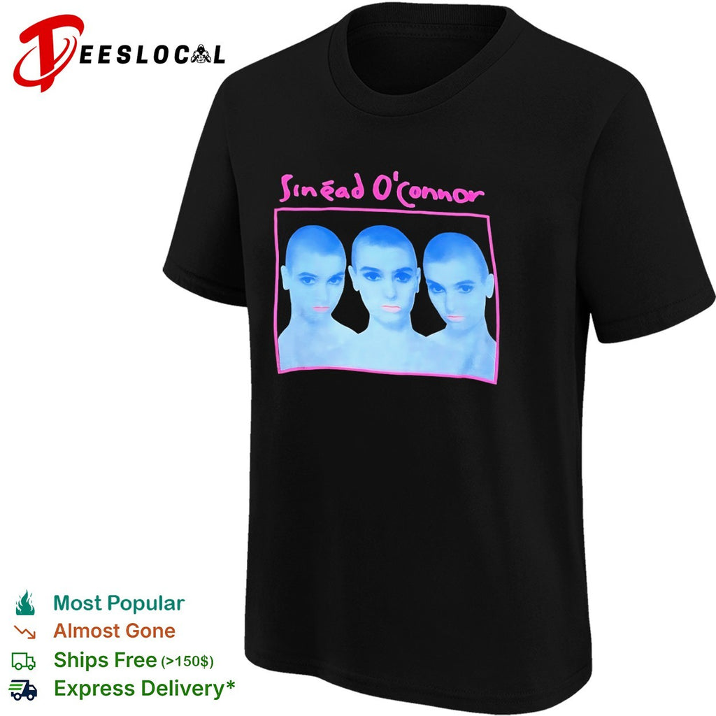 Sinead Oconnor triple portrait iconic musician 90s shirt