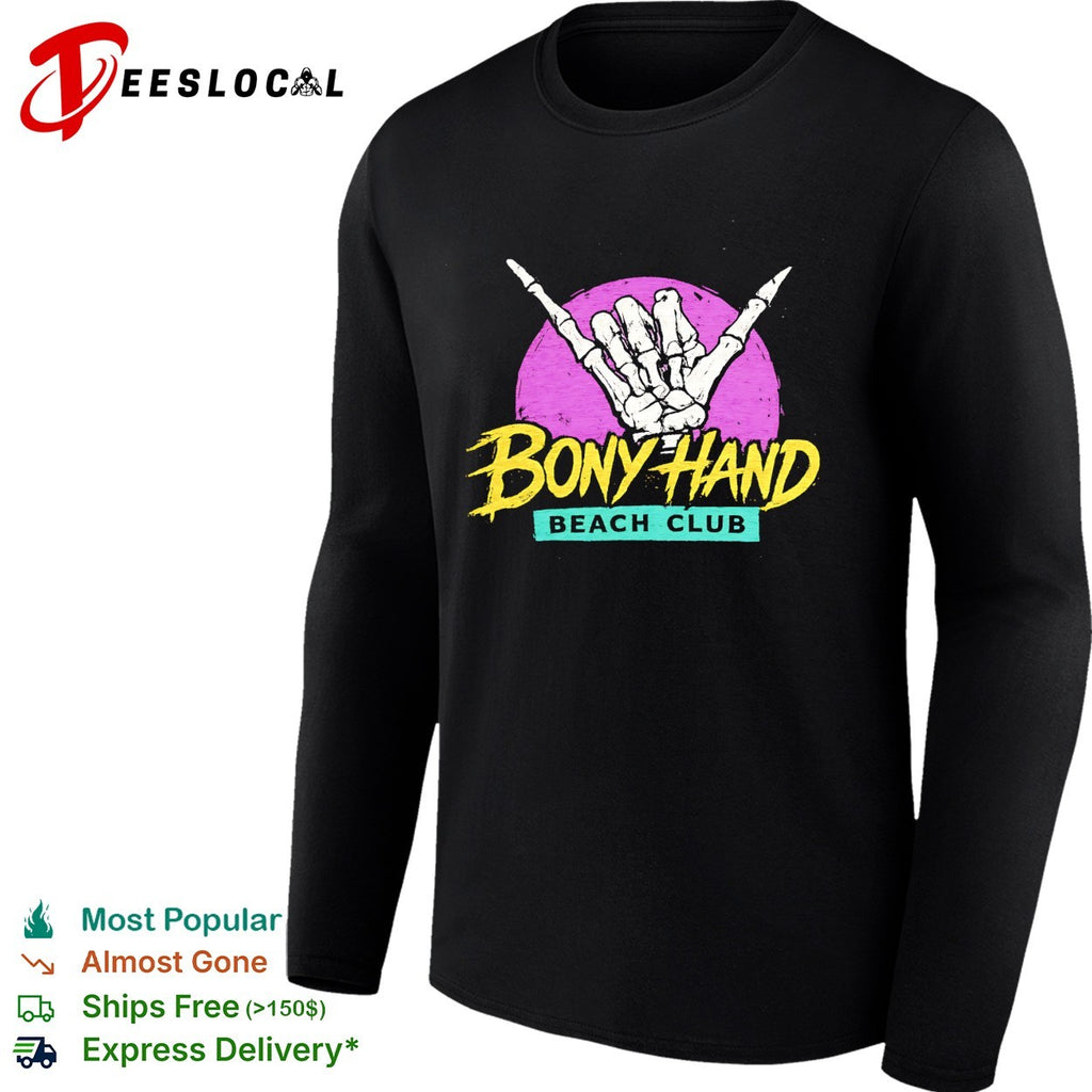 Skeleton shaka hand Bony Hand Beach Club shirt