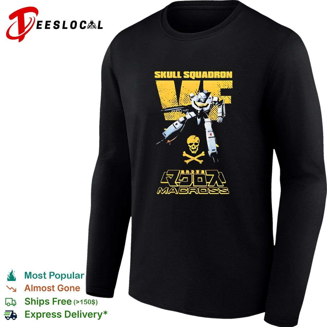 Skull Squadron VF Macross Roy Focker Valkyrie Robotech Anime shirt