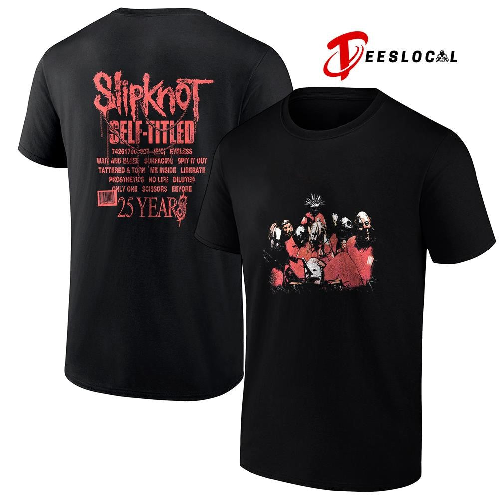 Slipknot self titled 25 years graphic tracklist graphic shirt