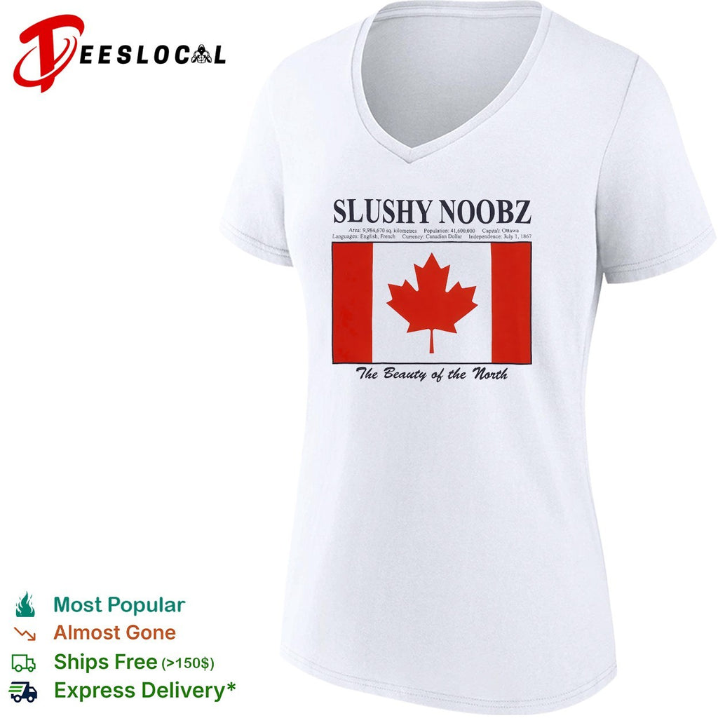 Slushy Noobz Canada flag maple leaf the beauty of the north shirt