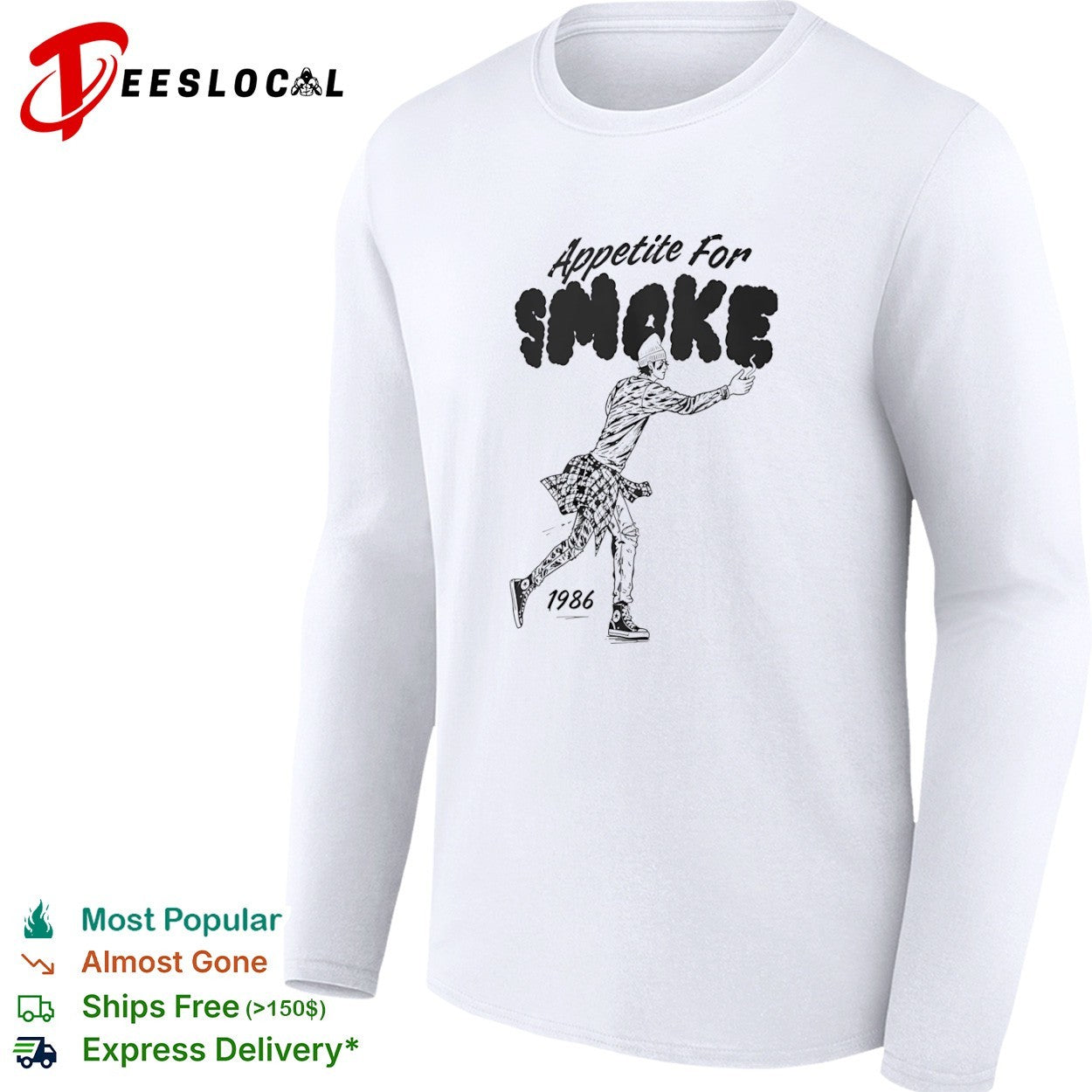 Smoking man appetite for smoke 1986 shirt