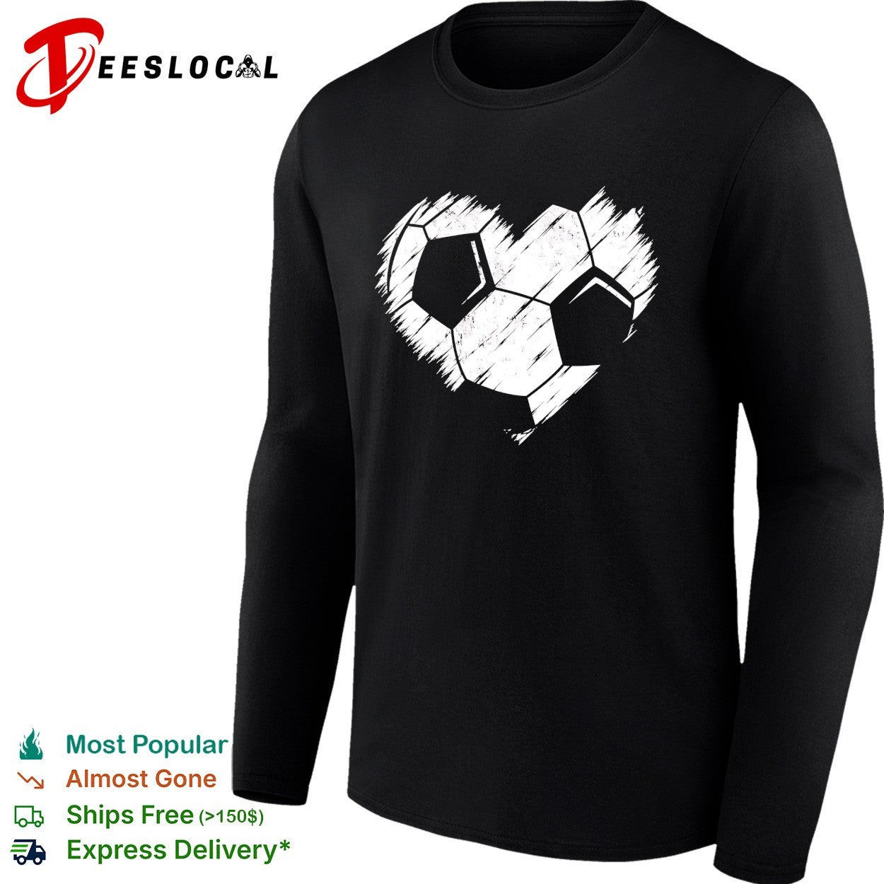 Soccer ball heart shape shirt