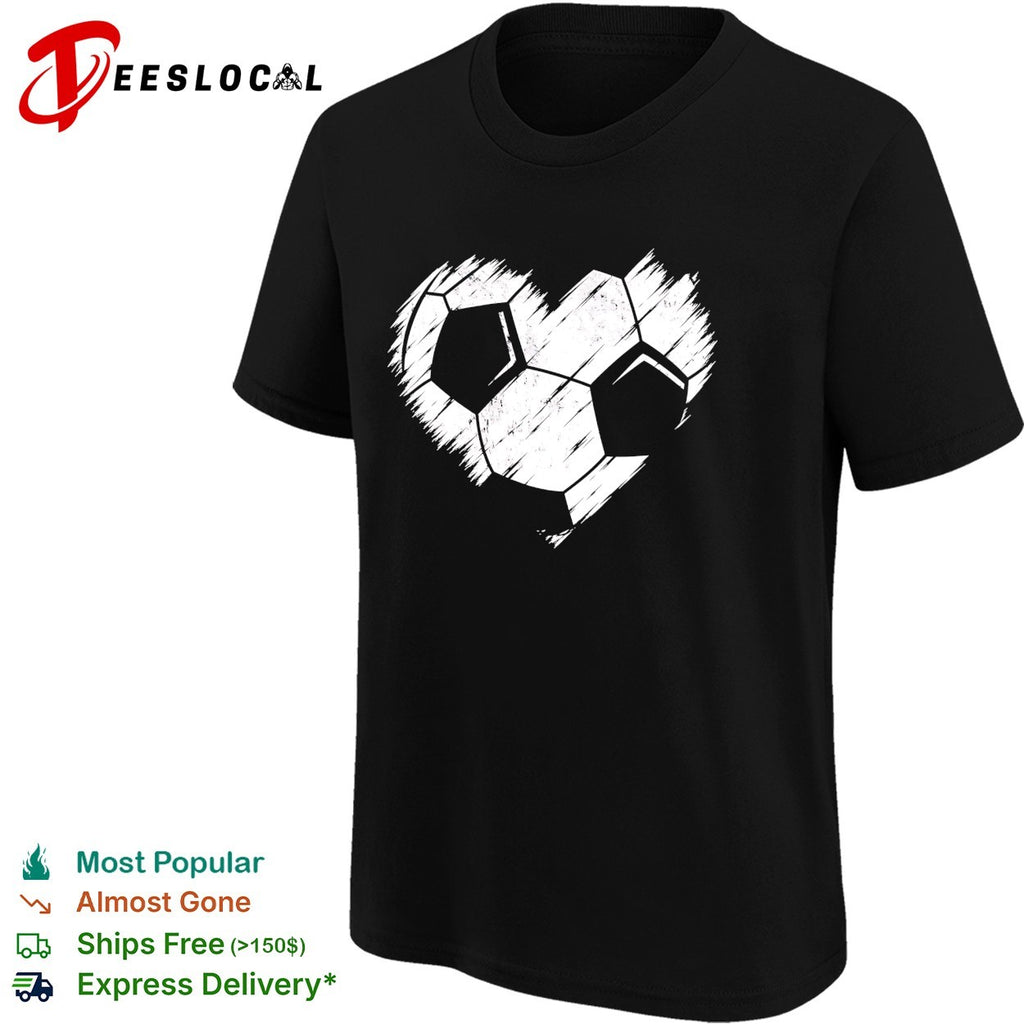 Soccer ball heart shape shirt