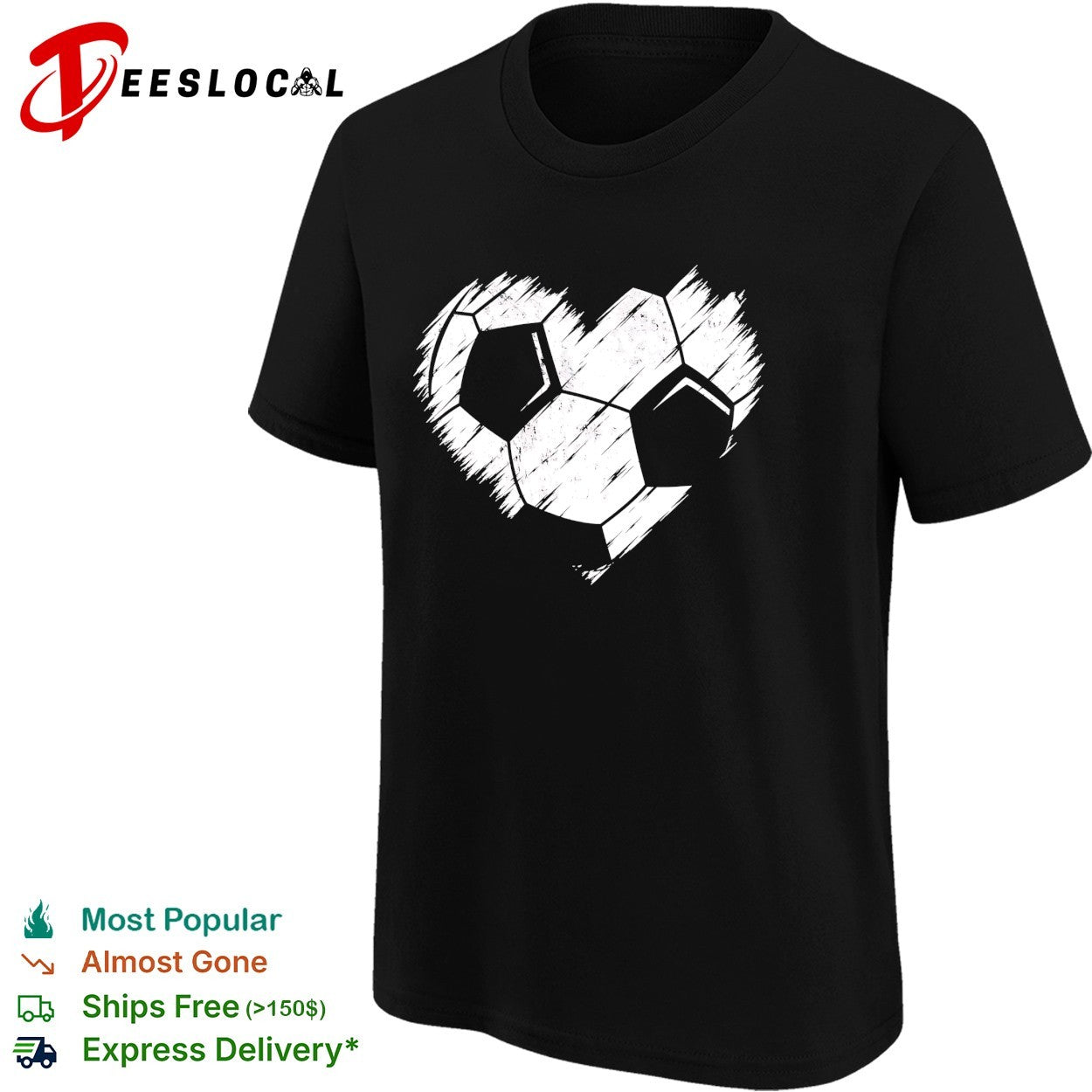 Soccer ball heart shape shirt