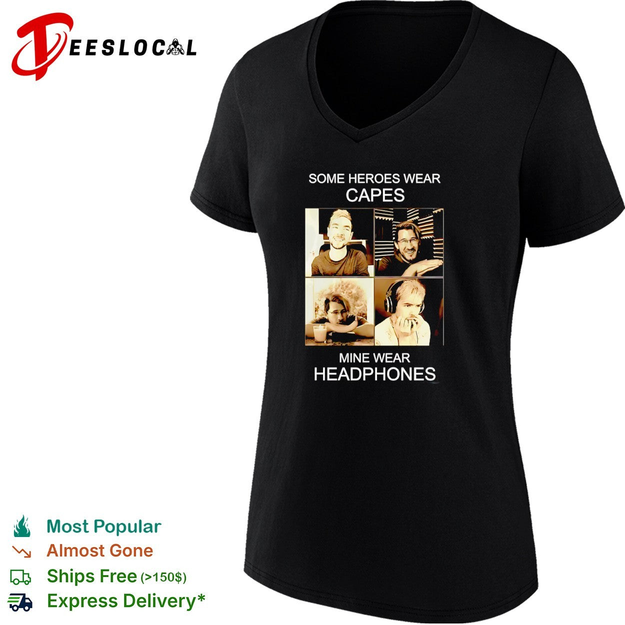 Some Heroes Wear Capes Mine Wear Headphones gaming streamer shirt