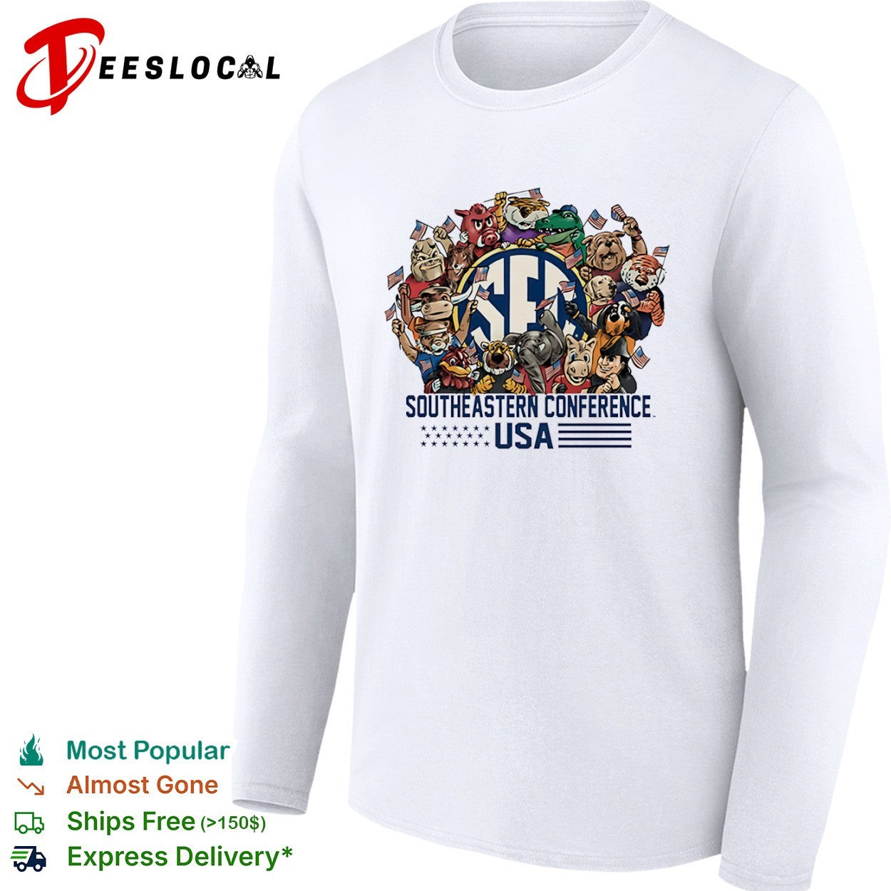 Southeastern Conference SEC Mascots USA Patriotism shirt