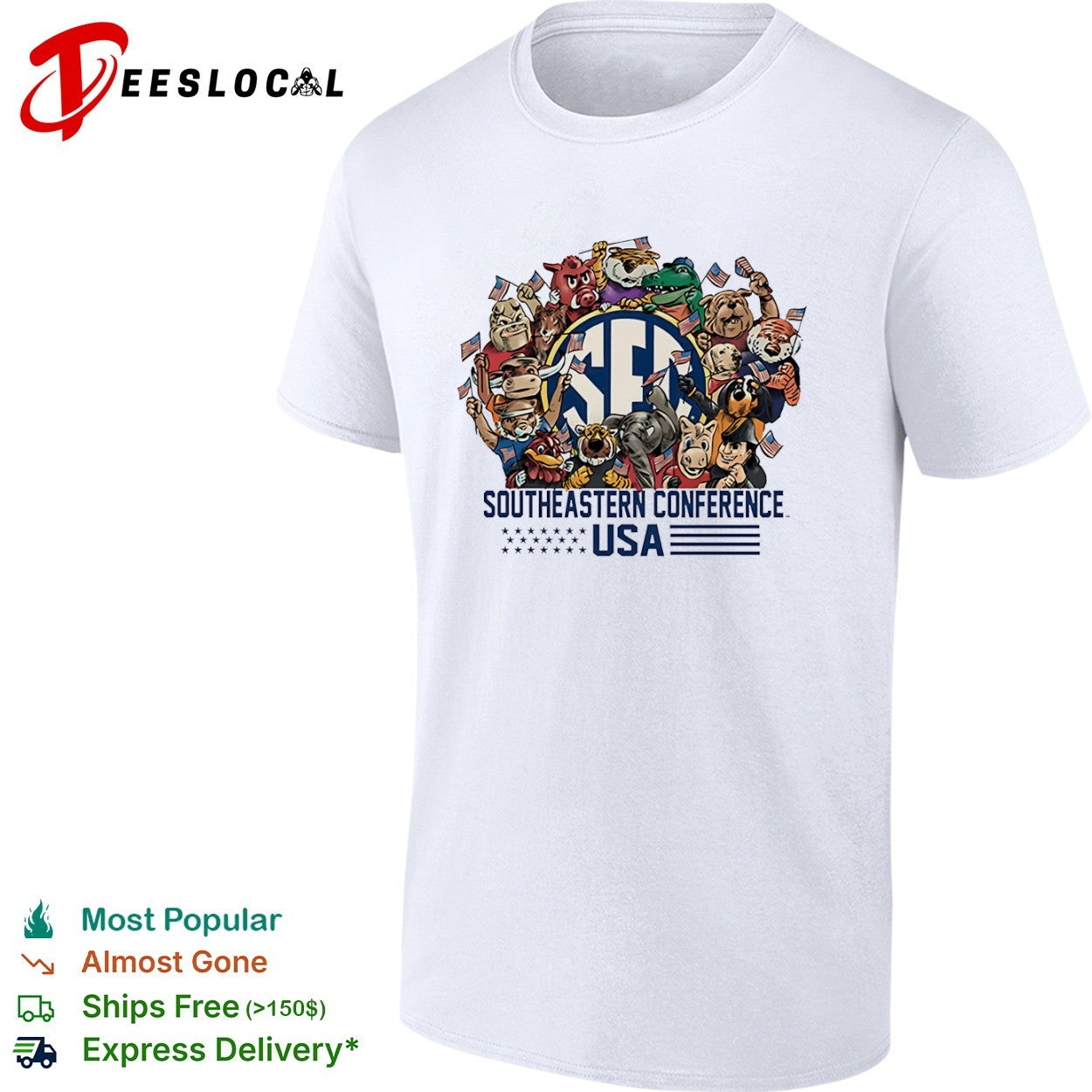Southeastern Conference SEC Mascots USA Patriotism shirt