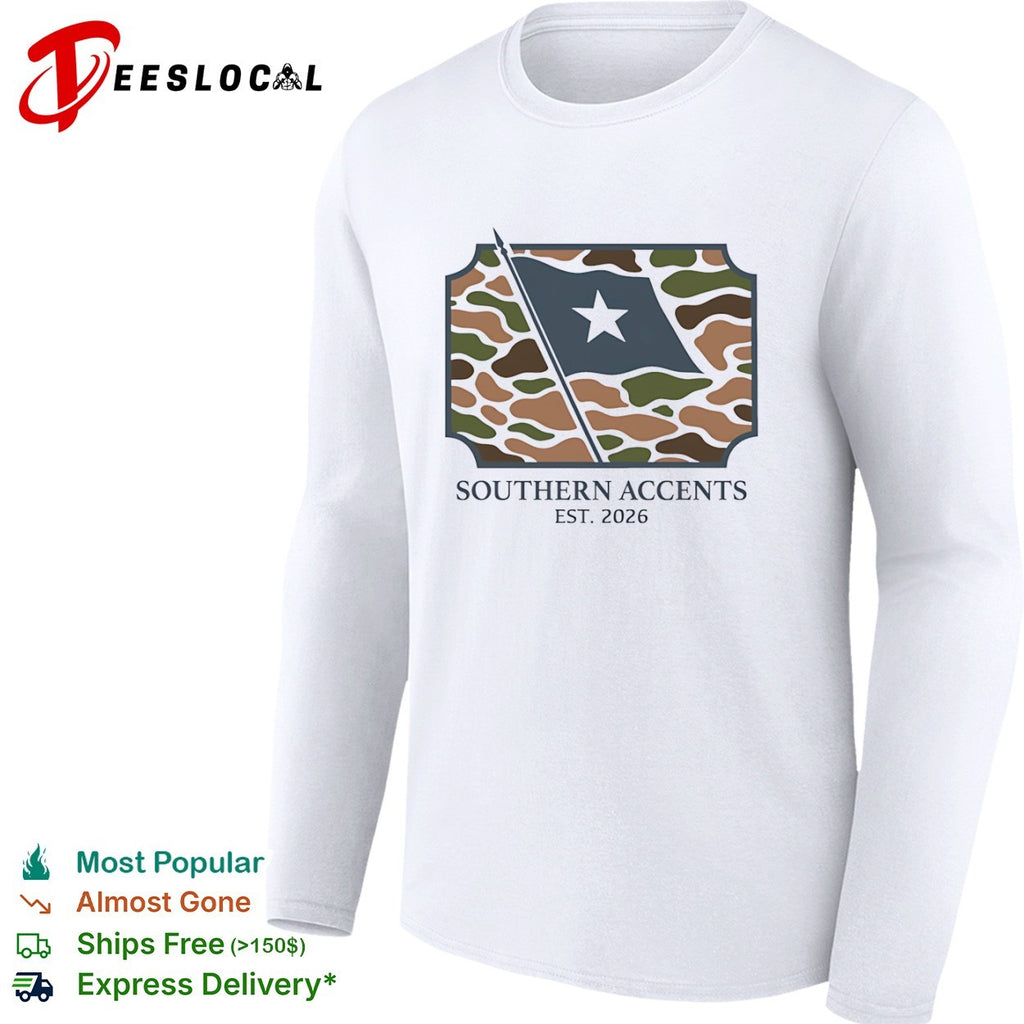 Southern Accents est 2026 camo flag shirt