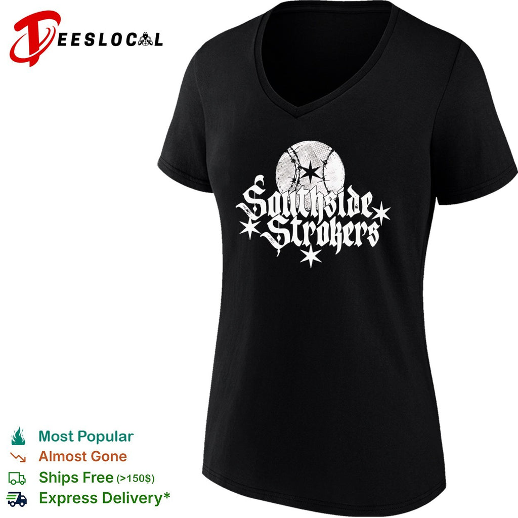 Southside Strokers Chicago Baseball White Star Barbed Wire Shirt