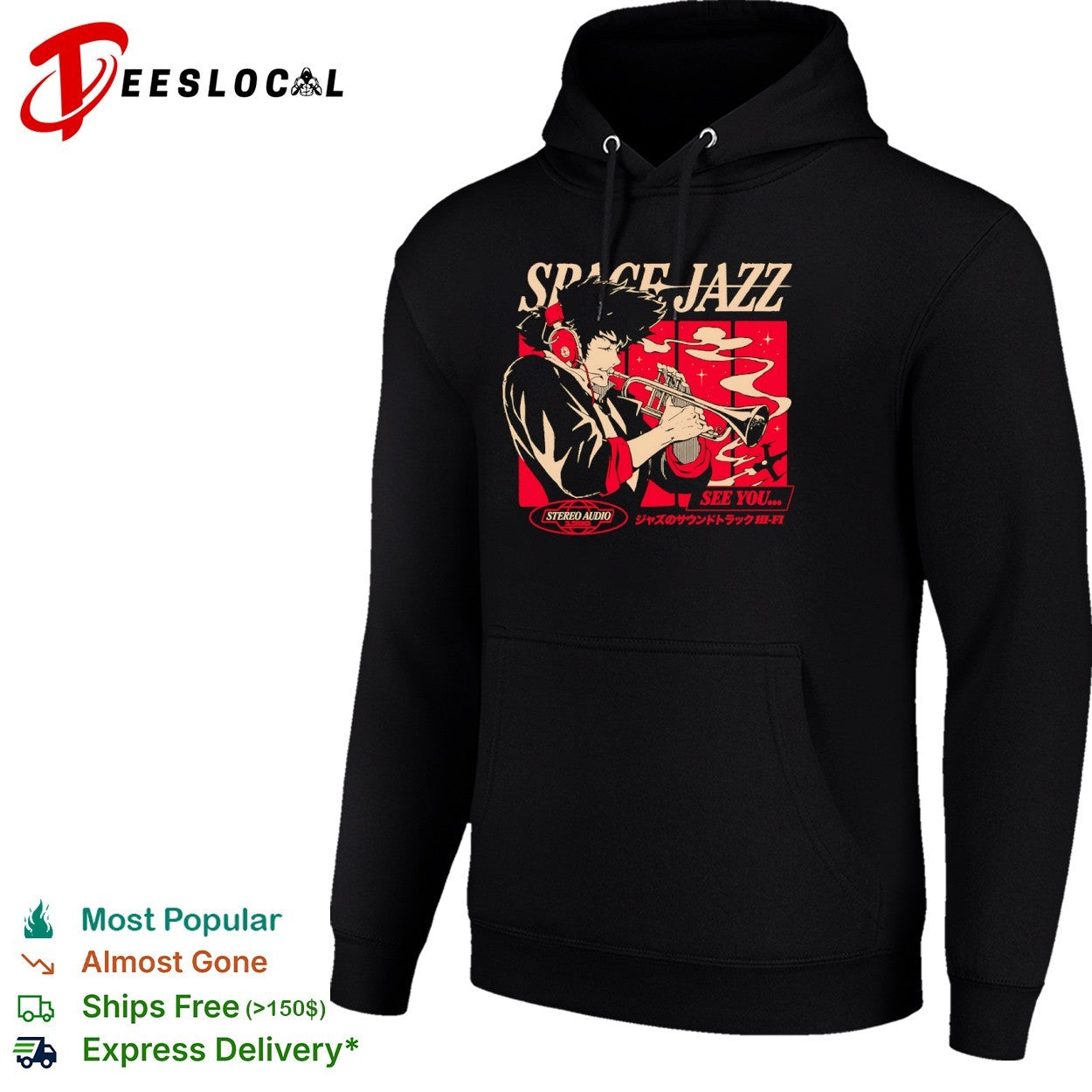Spike Spiegel Cowboy Bebop space jazz see you trumpet anime shirt