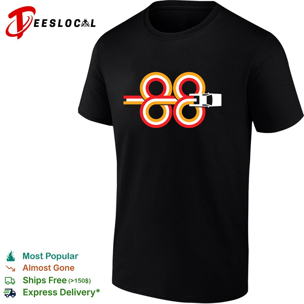Sports car infinity loop retro racing stripes shirt
