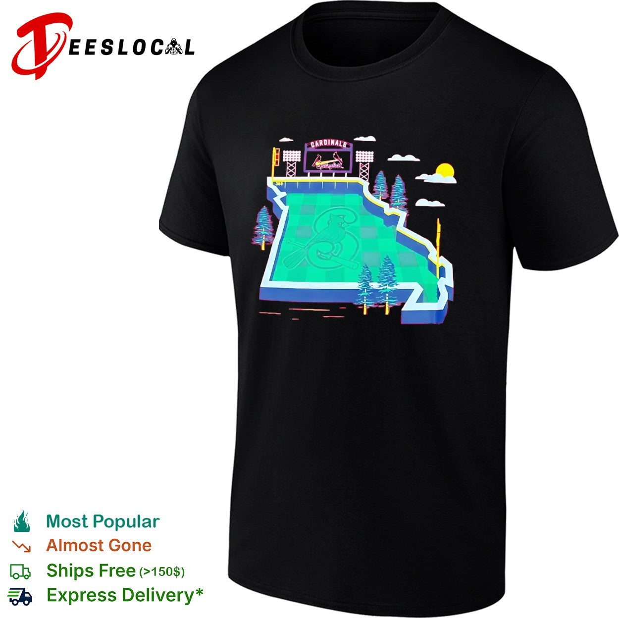 Springfield Cardinals Baseballism Missouri State Map Shirt