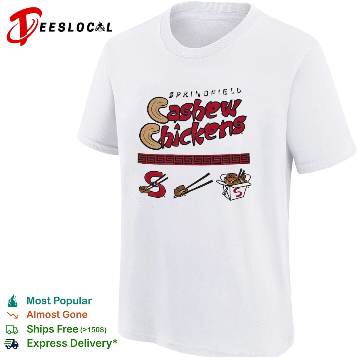 Springfield Cashew Chickens S Logo Chopsticks Takeout Box Food shirt
