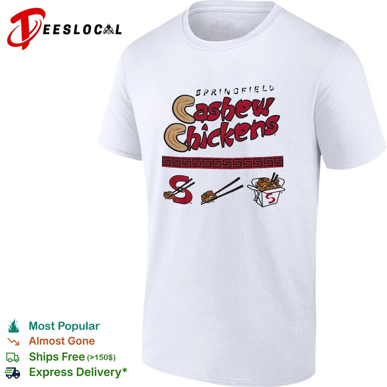 Springfield Cashew Chickens S Logo Chopsticks Takeout Box Food shirt