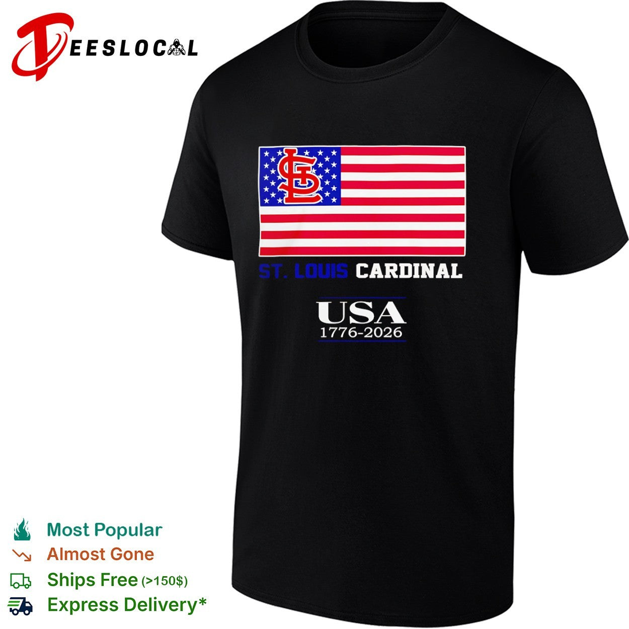 St Louis Cardinal USA 1776 2026 American Flag Sports shirt