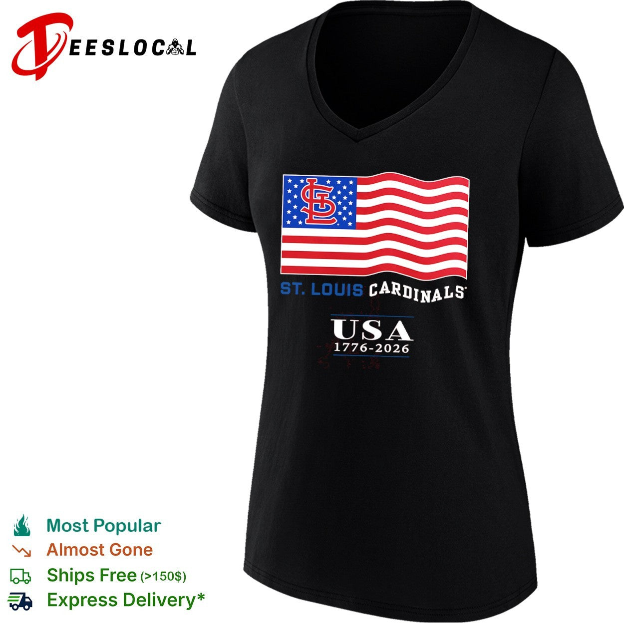 St Louis Cardinals USA 1776 2026 American Flag MLB Baseball shirt