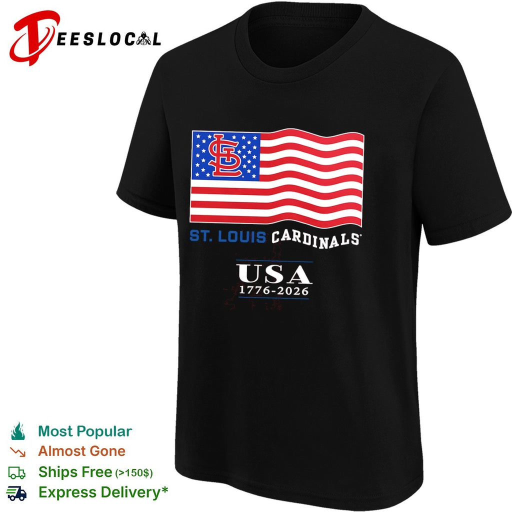 St Louis Cardinals USA 1776 2026 American Flag MLB Baseball shirt