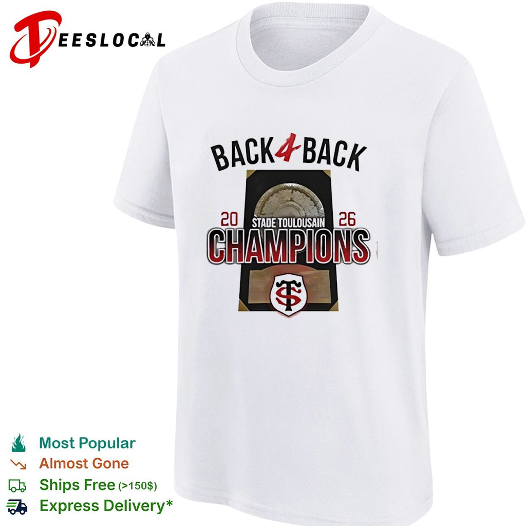 Stade Toulousain Back 4 Back 20 26 Champions Rugby French Top 14 Tournament shirt