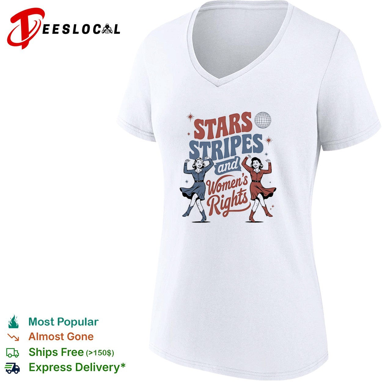 Stars Stripes and Women’s Rights 4th of July Equal Rights retro shirt