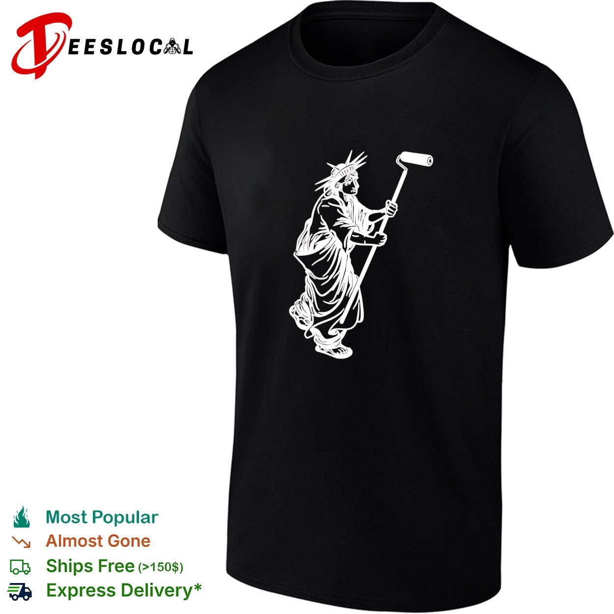 Statue of Liberty painting with a paint roller icon meme shirt