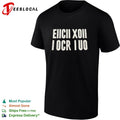 Stencil block letters abstract text shirt
