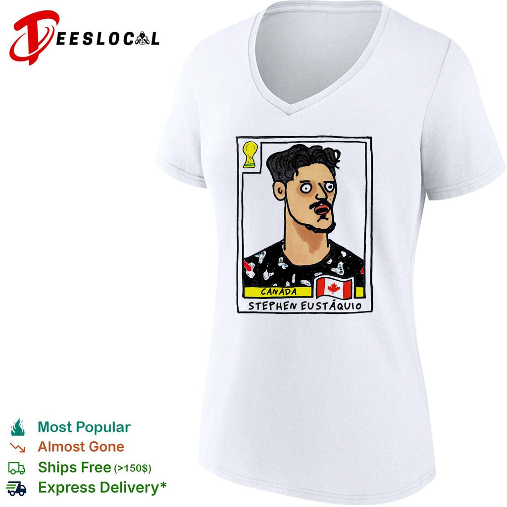 Stephen Eustáquio Canada soccer player caricature collectible card shirt