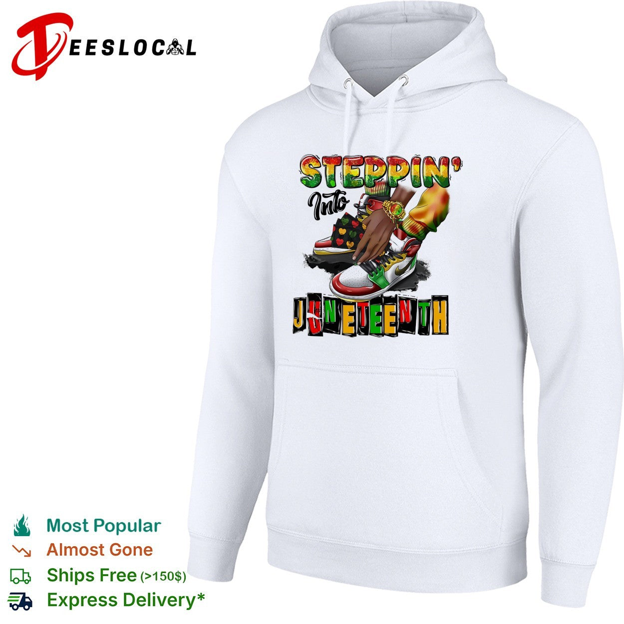 Steppin Into Juneteenth watch and outfit with African flag pattern retro shirt