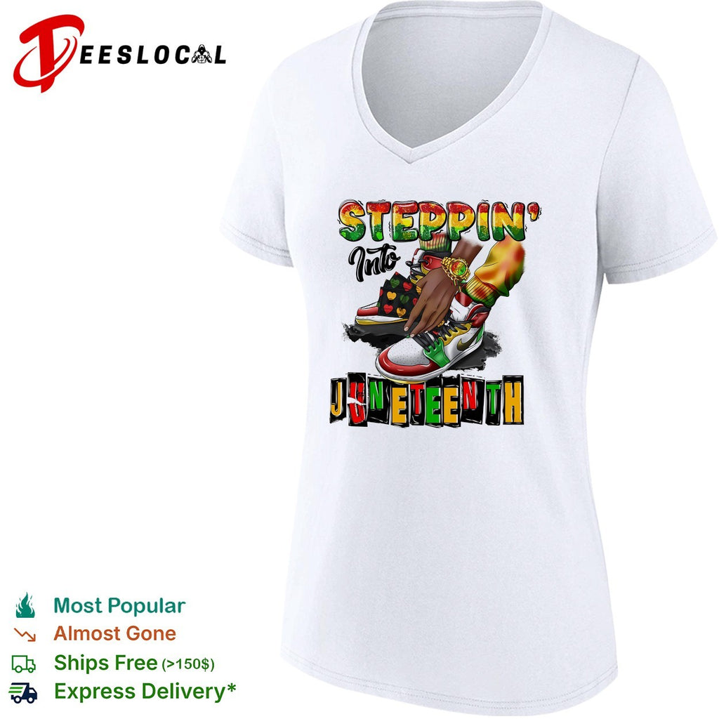 Steppin Into Juneteenth watch and outfit with African flag pattern retro shirt