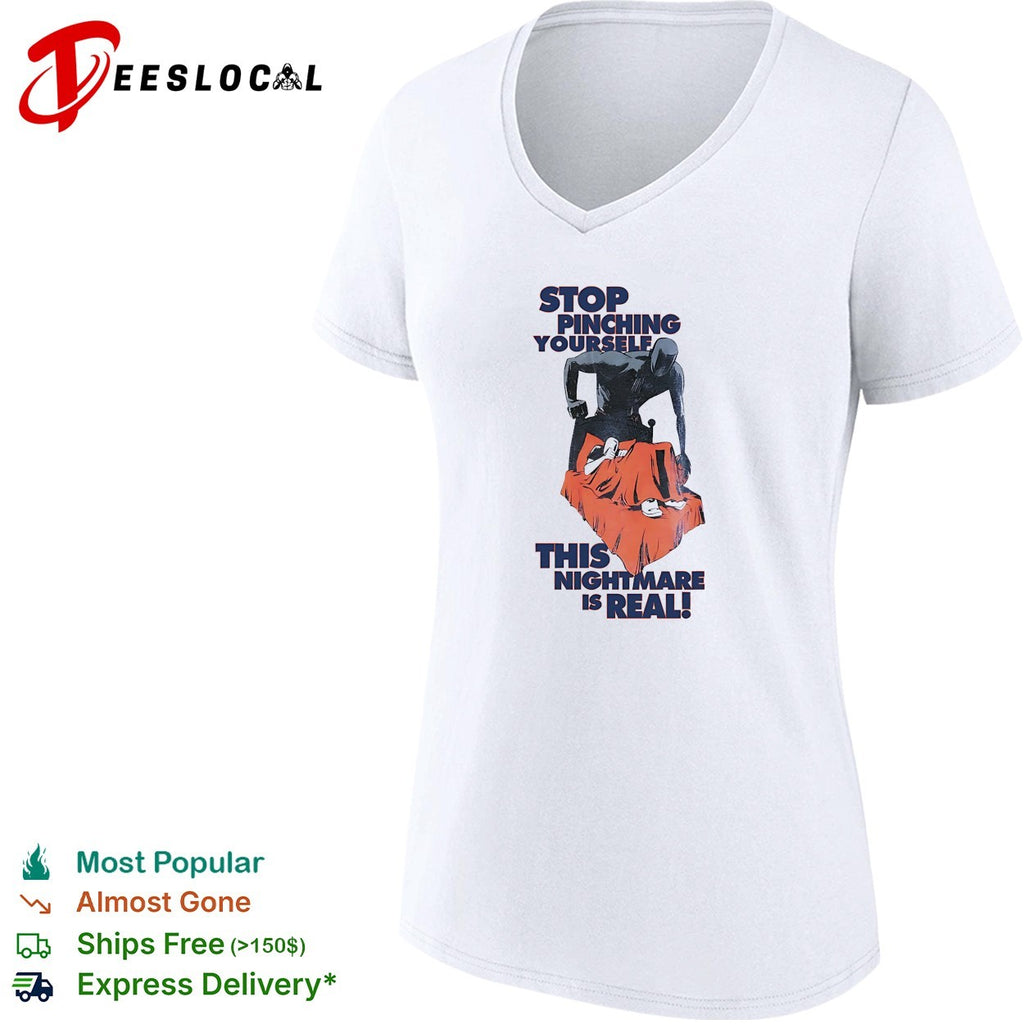 Stop pinching yourself this nightmare is real shadow figure pulling blanket off person in bed shirt