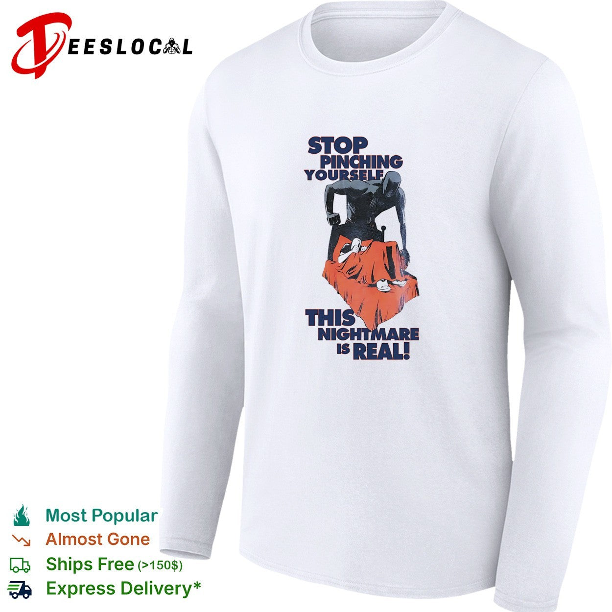 Stop pinching yourself this nightmare is real shadow figure pulling blanket off person in bed shirt