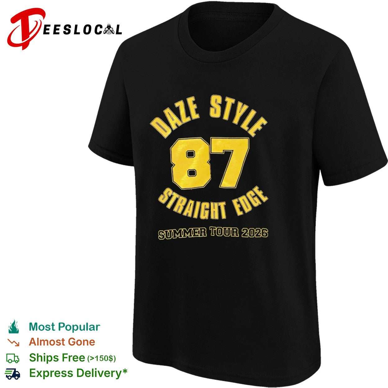 Straight edge number 87 daze style summer tour 2026 shirt