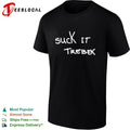 Suck it Trebek chalk text shirt