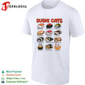 Sushi Cats Salmon Nigiri Tamago Nigiri Shrimp Nigiri Futomaki Roll Avocado Handroll shirt