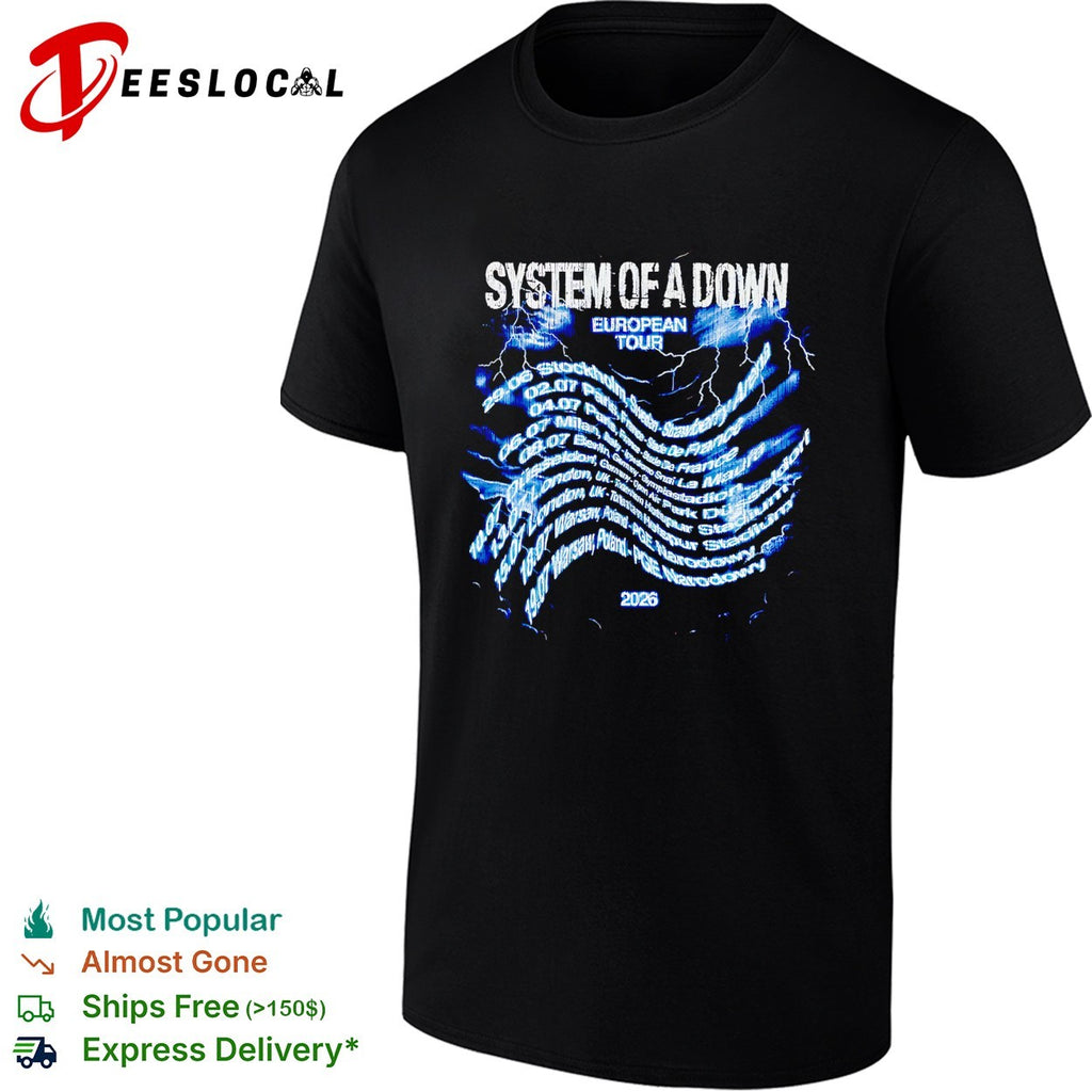 System Of A Down EU And UK The Hand Over Globe With Dates shirt