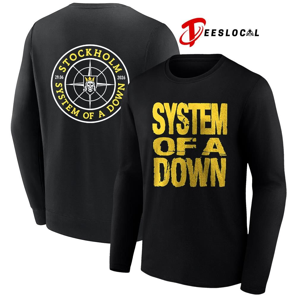System Of A Down Stockholm Sweden Strawberry Arena logo shirt