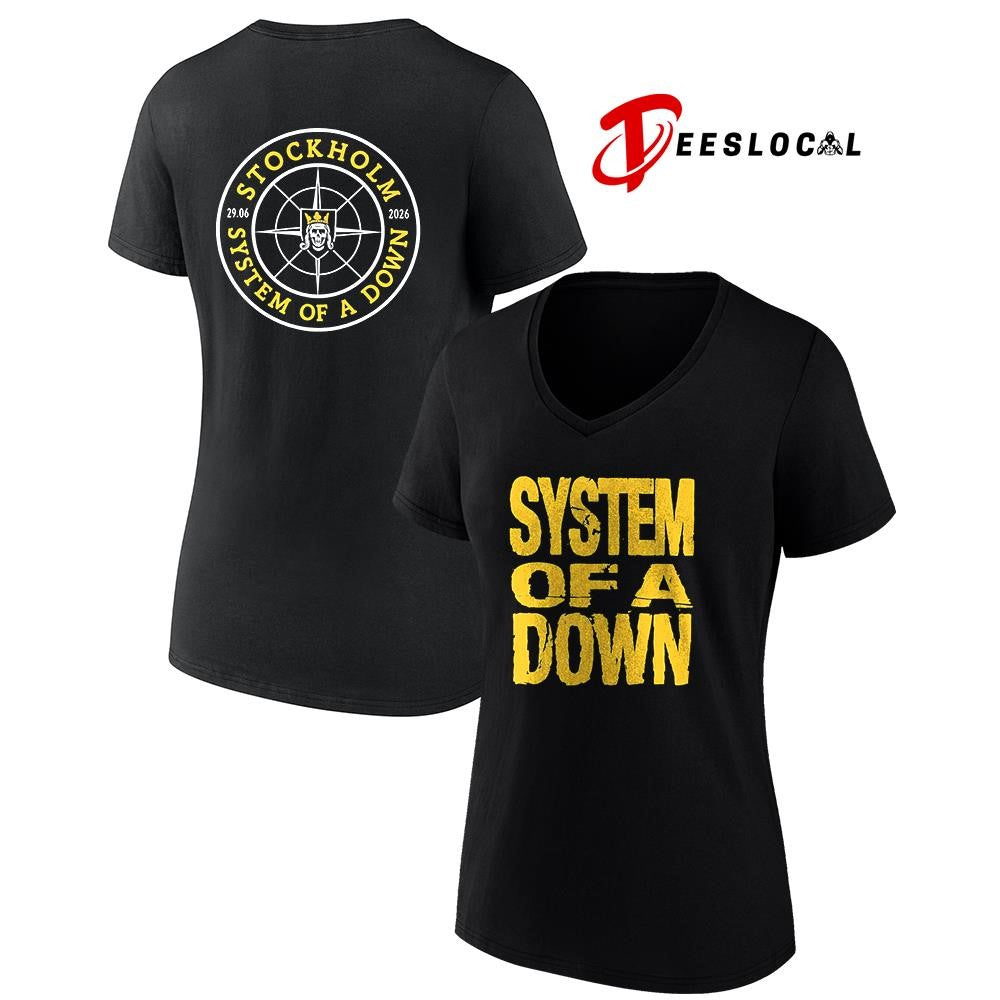 System Of A Down Stockholm Sweden Strawberry Arena logo shirt