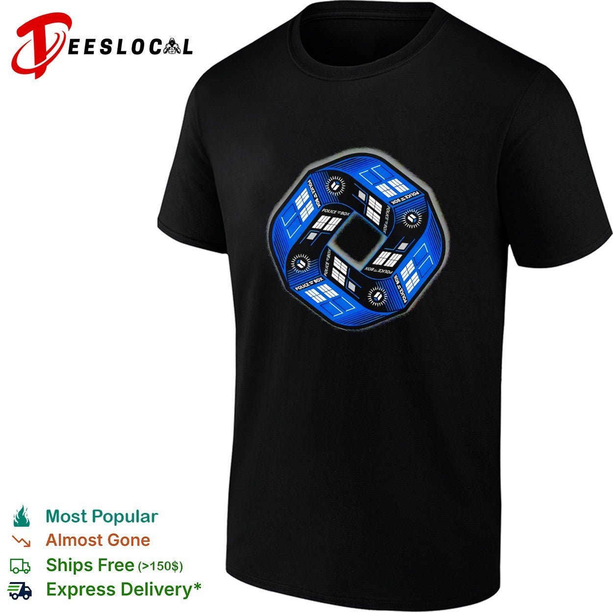 TARDIS police box Mobius ring impossible shape Doctor Who shirt