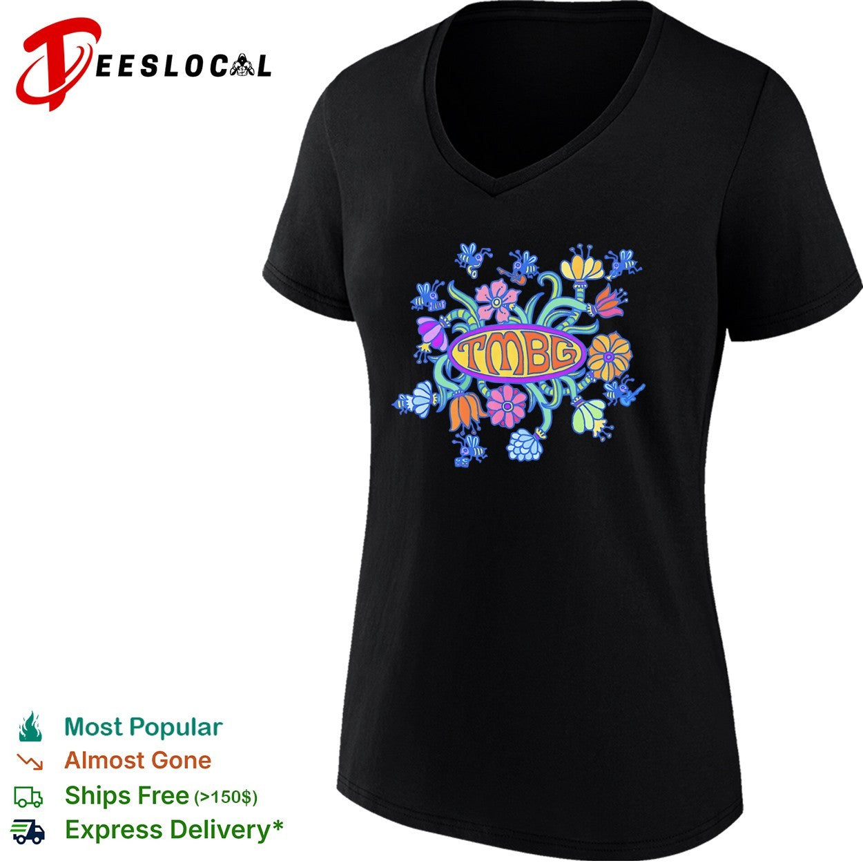 TMBG They Might Be Giants Band Logo Floral Bees Shirt