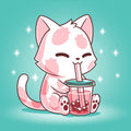 Strawberry Boba Cat