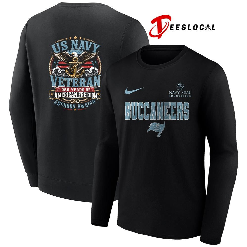 Tampa Bay Buccaneers US Navy seal foundation 250 years of American freedom anchors aweigh shirt