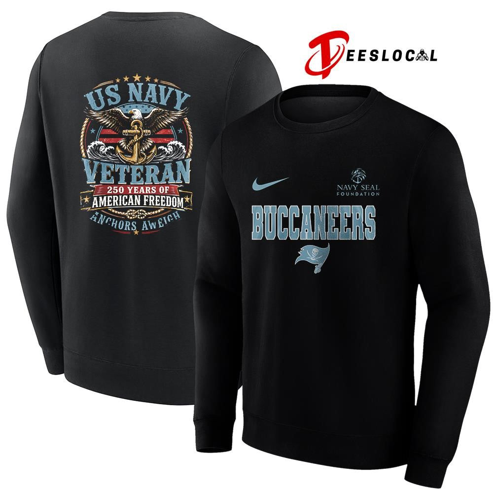 Tampa Bay Buccaneers US Navy seal foundation 250 years of American freedom anchors aweigh shirt