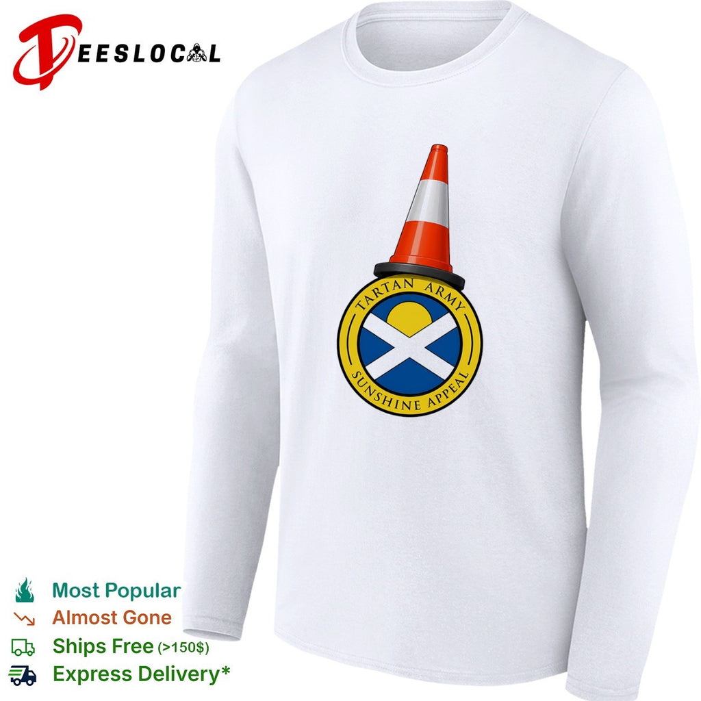 Tartan Army Sunshine Appeal Scotland Football Fans Traffic Cone Emblem shirt