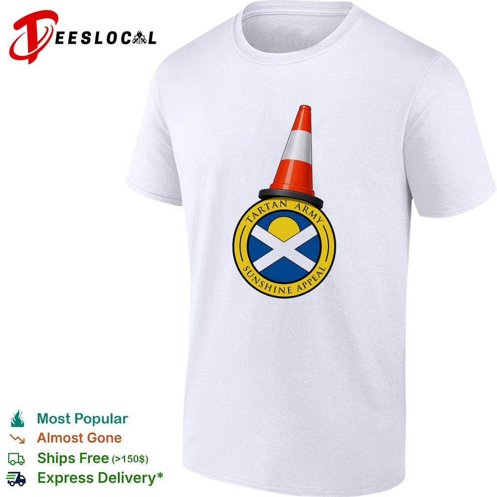 Tartan Army Sunshine Appeal Scotland Football Fans Traffic Cone Emblem shirt