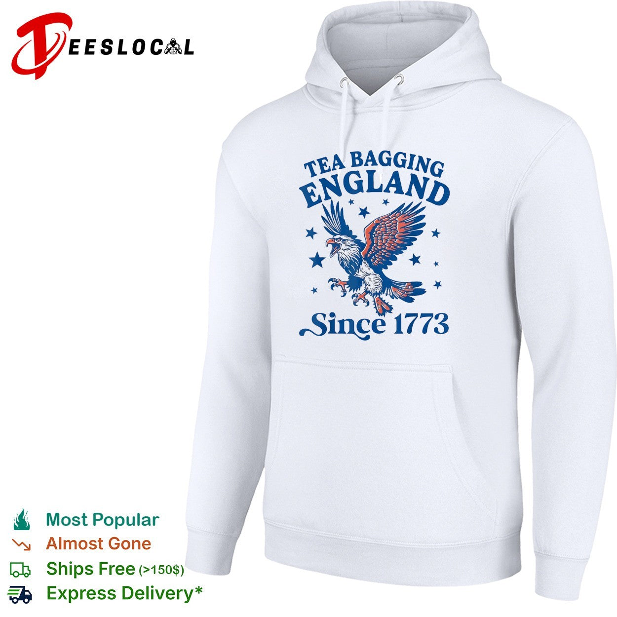 Tea bagging England since 1773 bald eagle stars shirt
