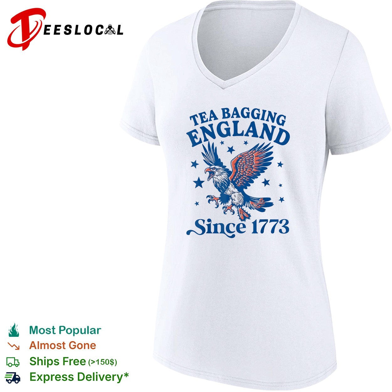 Tea bagging England since 1773 bald eagle stars shirt